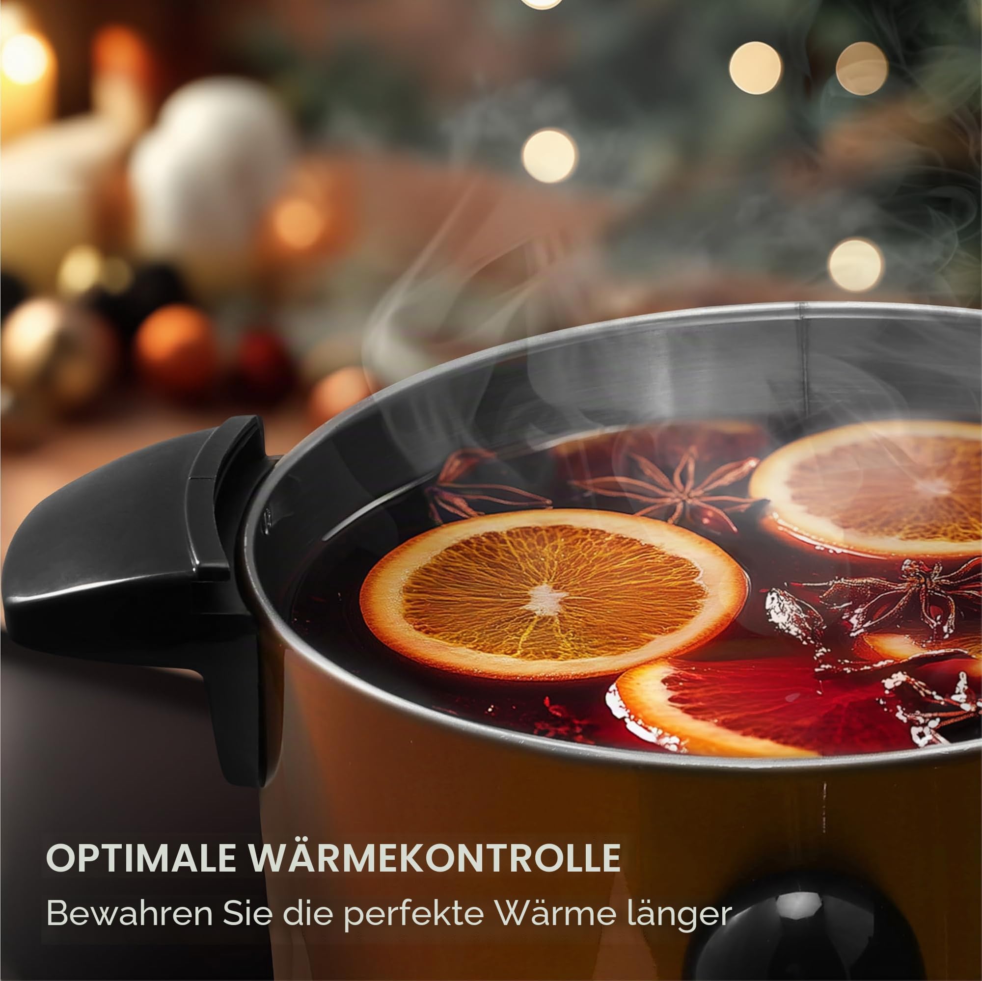 Navaris Glühweinkocher Heißwasserspender aus Edelstahl - 6,8l - mit Thermostat Füllstandanzeige Zapfhahn - Glühwein Heißgetränkeautomat Kupfer