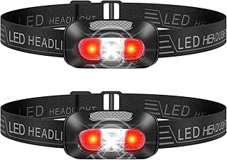 Headlamp 2 Pack,Lampe Frontale led Rechargeable 500 lumens ,Rechargeable headlamp 1000 Mach, White & red Light 5 Modes Lightweight led headlamp for Indoor,Work ,Camping