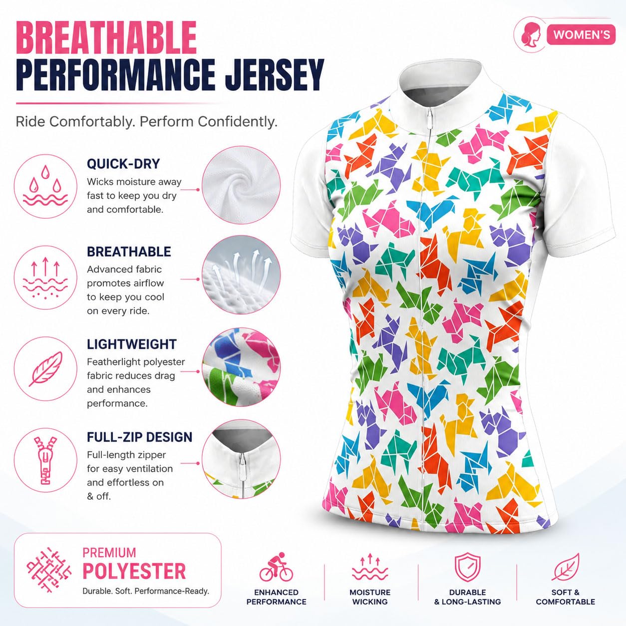Fahrradtrikot Damen Kurzarm Rennrad Mountain Bike Trikot Atmungsaktiv, 3D Druck Profi Radtrikot Slim Fit, Schnelltrocknend Radsport Bekleidung Top