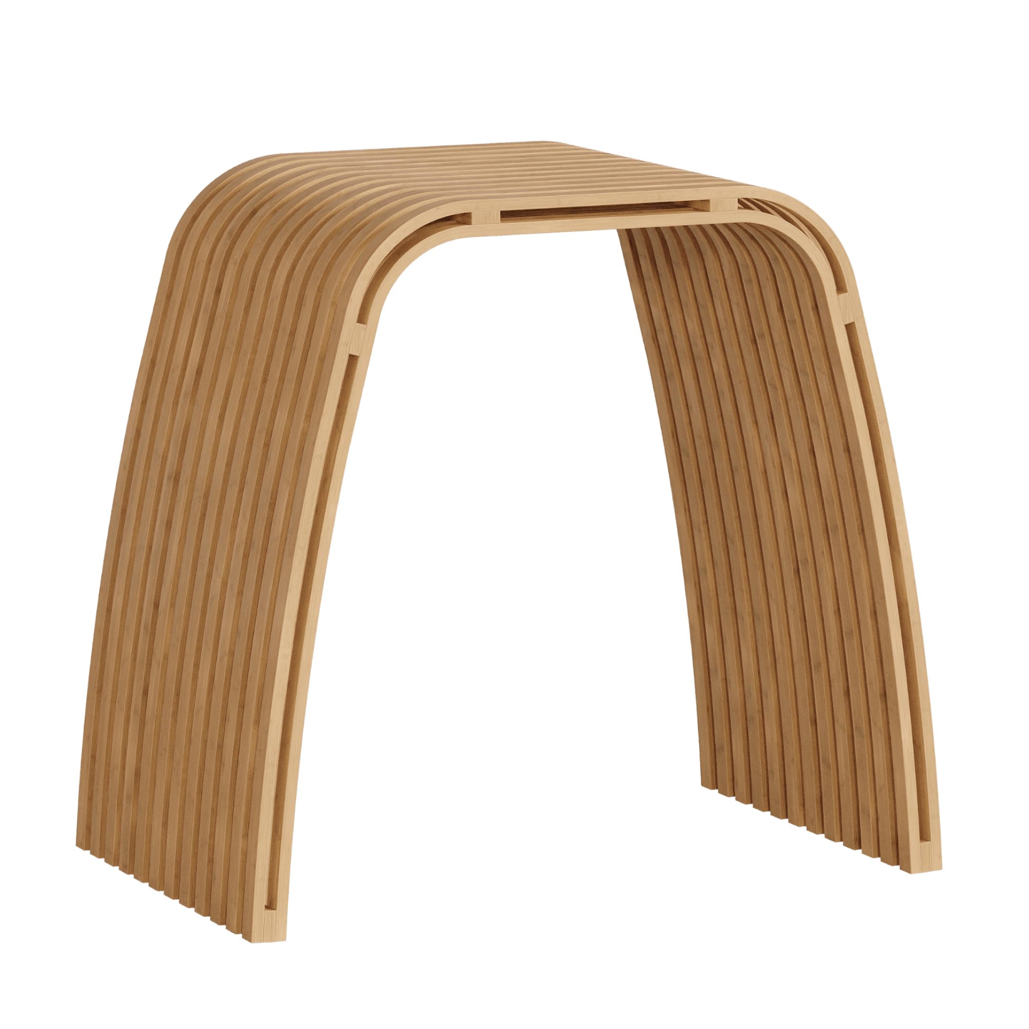 [en.casa] Seduta Multiuso in Bambù per Bagno Sgabello Basso da Ingresso Poggiapiedi Piano d'Appoggio per Soggiorno Camera da Letto 45 x 50 x 31 cm - Naturale