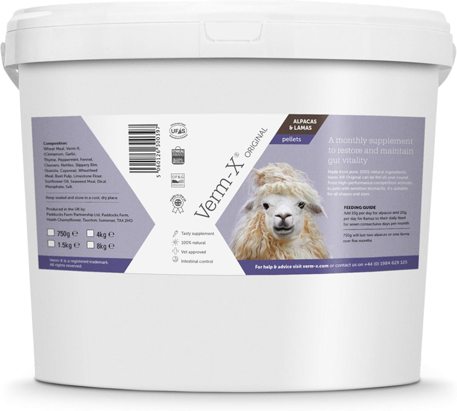 VermX Original All Natural Pellets for Alpacas and Llamas. Approved