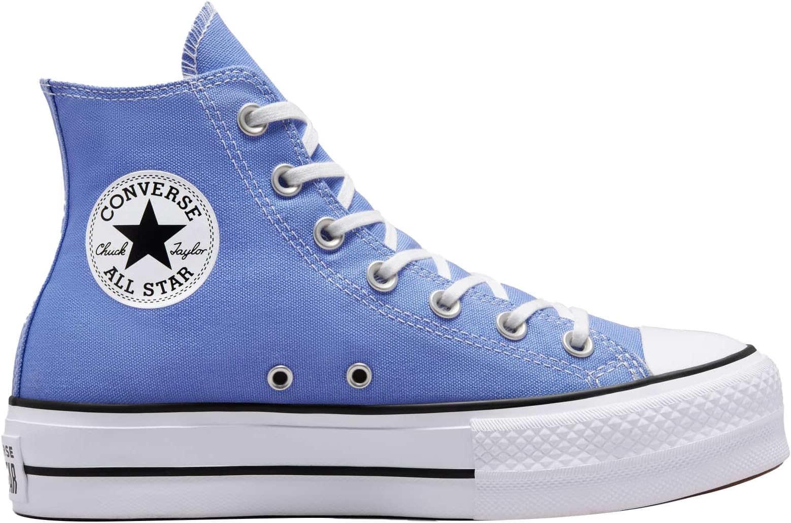 Converse Womens Chuck Taylor Shoes All Star Lift Platform High, Royal Pulse Black White, 7 Women/5 Men