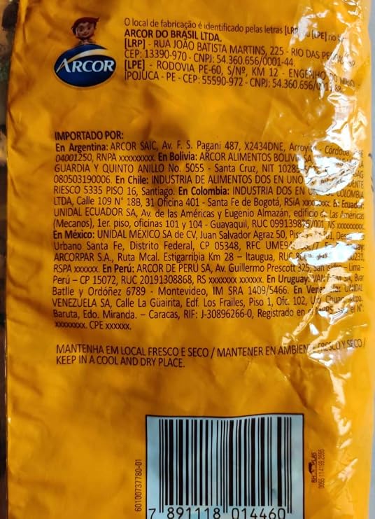 ARCOR Bala Butter Toffees Leite 600 grs. / Butter Toffes Candies Milk Caramel Flavor 1.5 lbs.