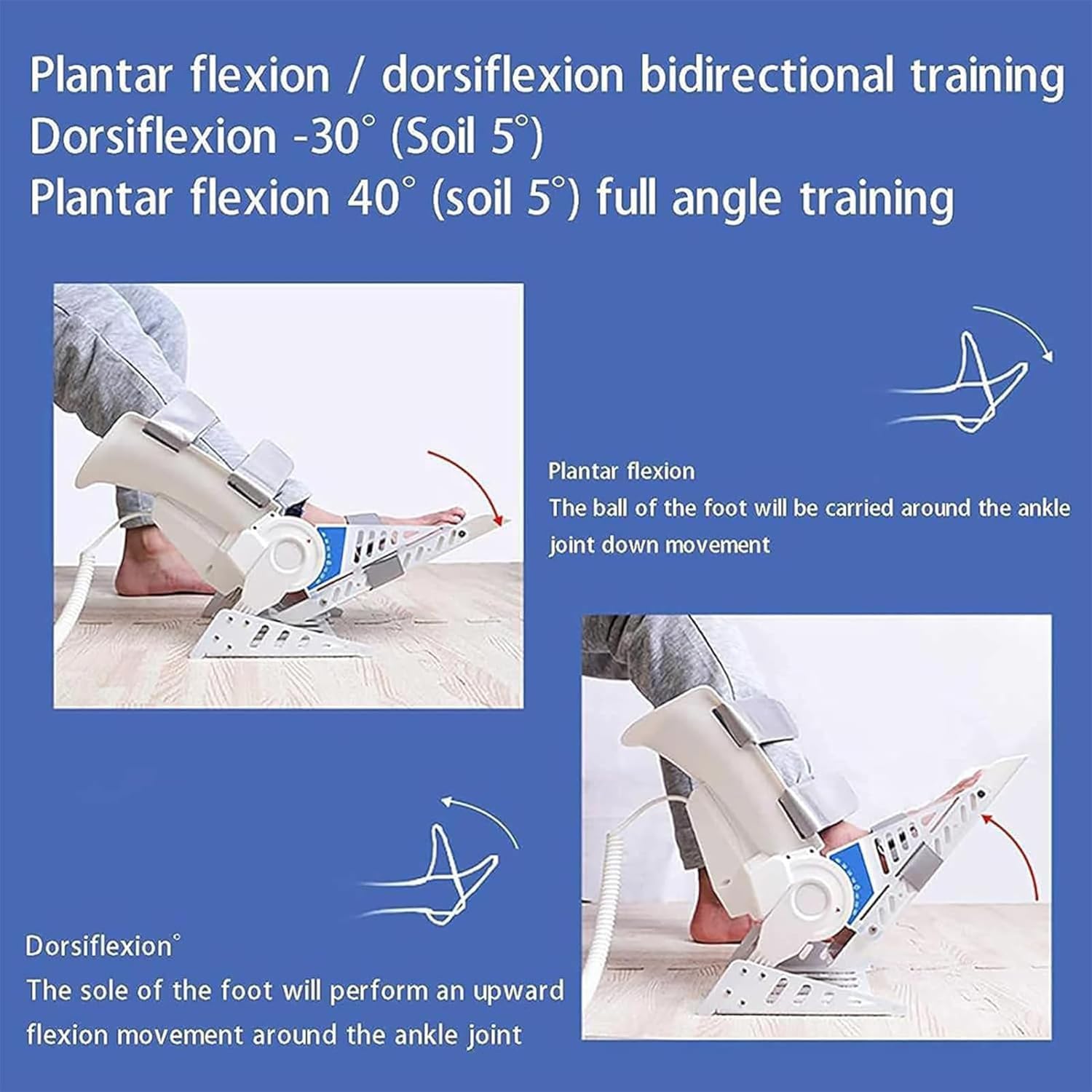 Attrezzatura Per L'allenamento Riabilitativo Caviglia Regolazione A 3 Velocità - Allenatore Elettrico Per Caviglia, Dorsiflessione E Flessione, Per Esercizi Dopo Una Frattura Alla Caviglia