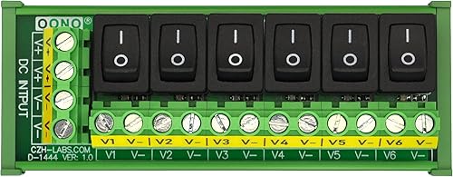 Vista 26 de Módulo de tira de distribución de energía de CC del interruptor basculante de 6 canales de montaje de tornillo