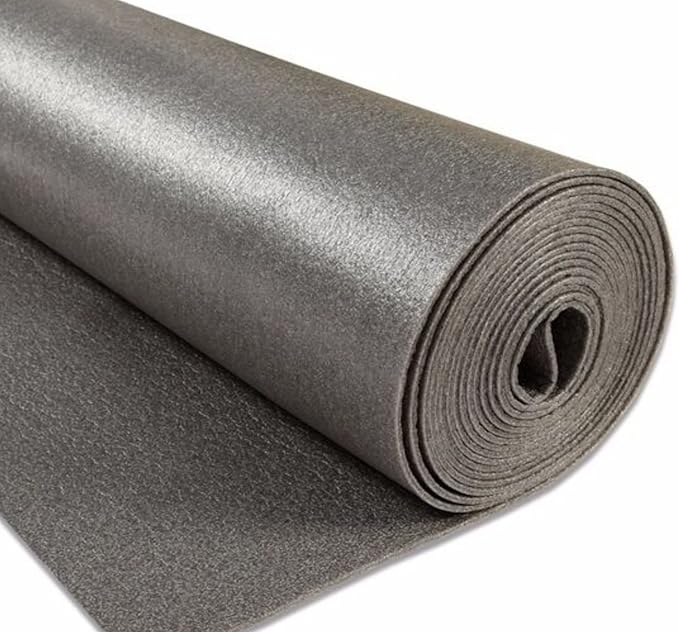 RIAYK Graphite PE Foam Carpet Underlay 6MM,Dark Vgray, 14.4M SQ