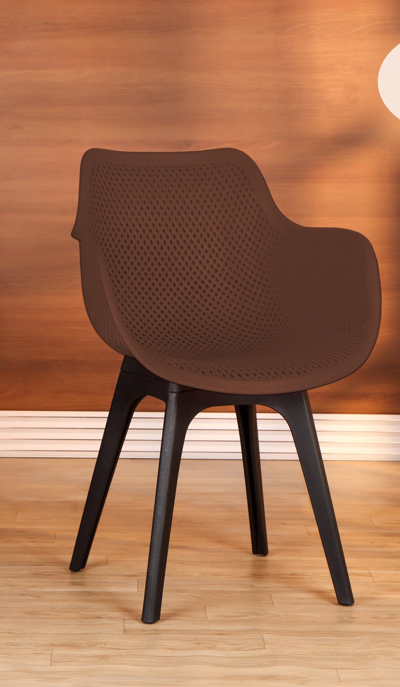 Finch Fox Comfortable Cafeteria Bucket Polypropylene Armchair for Dining, Living, Cafeteria, Garden, Outdoor, Indoor Chair in (Black Color)-image-33