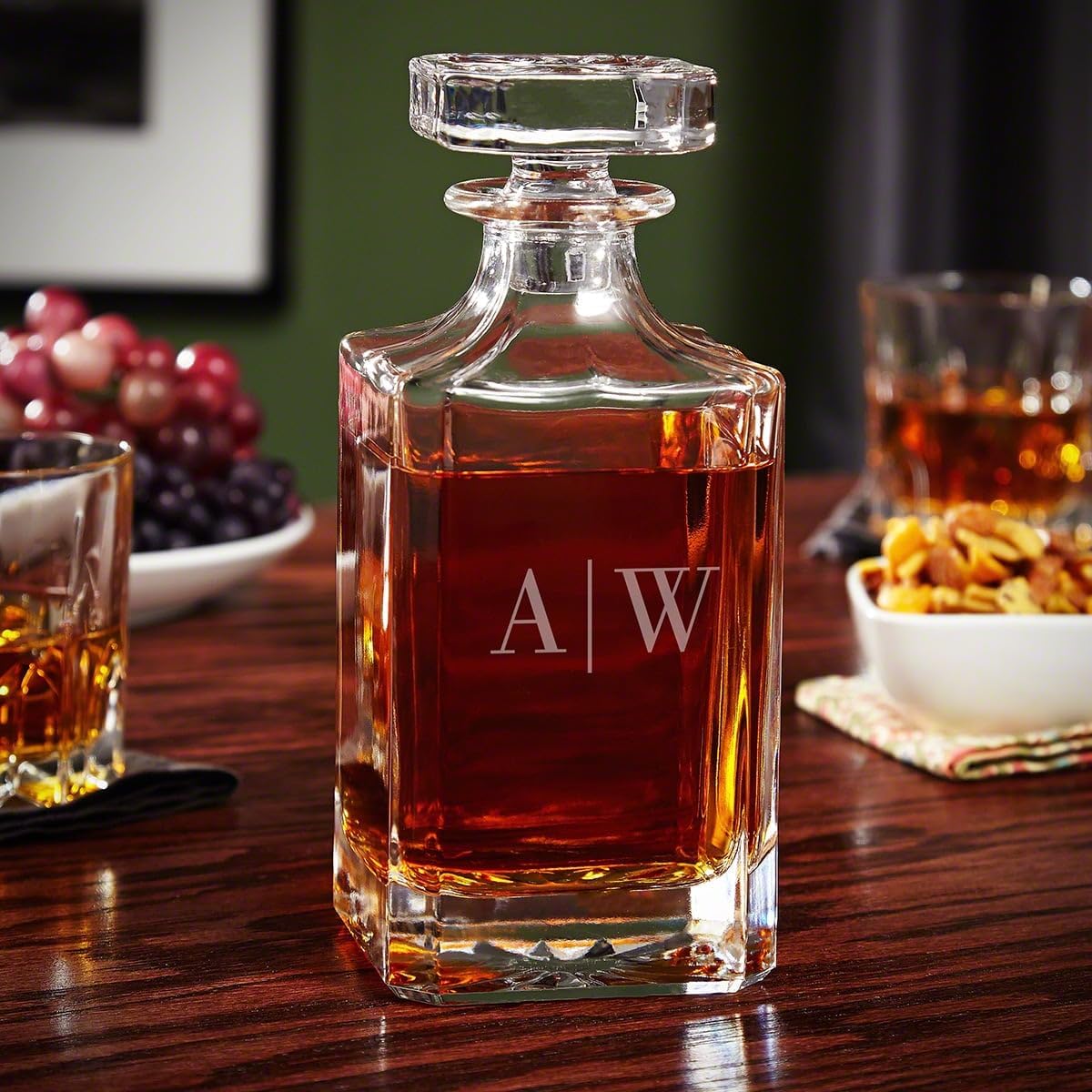 Luxury Crystal Whiskey Decanter Set with Glasses and Stones
