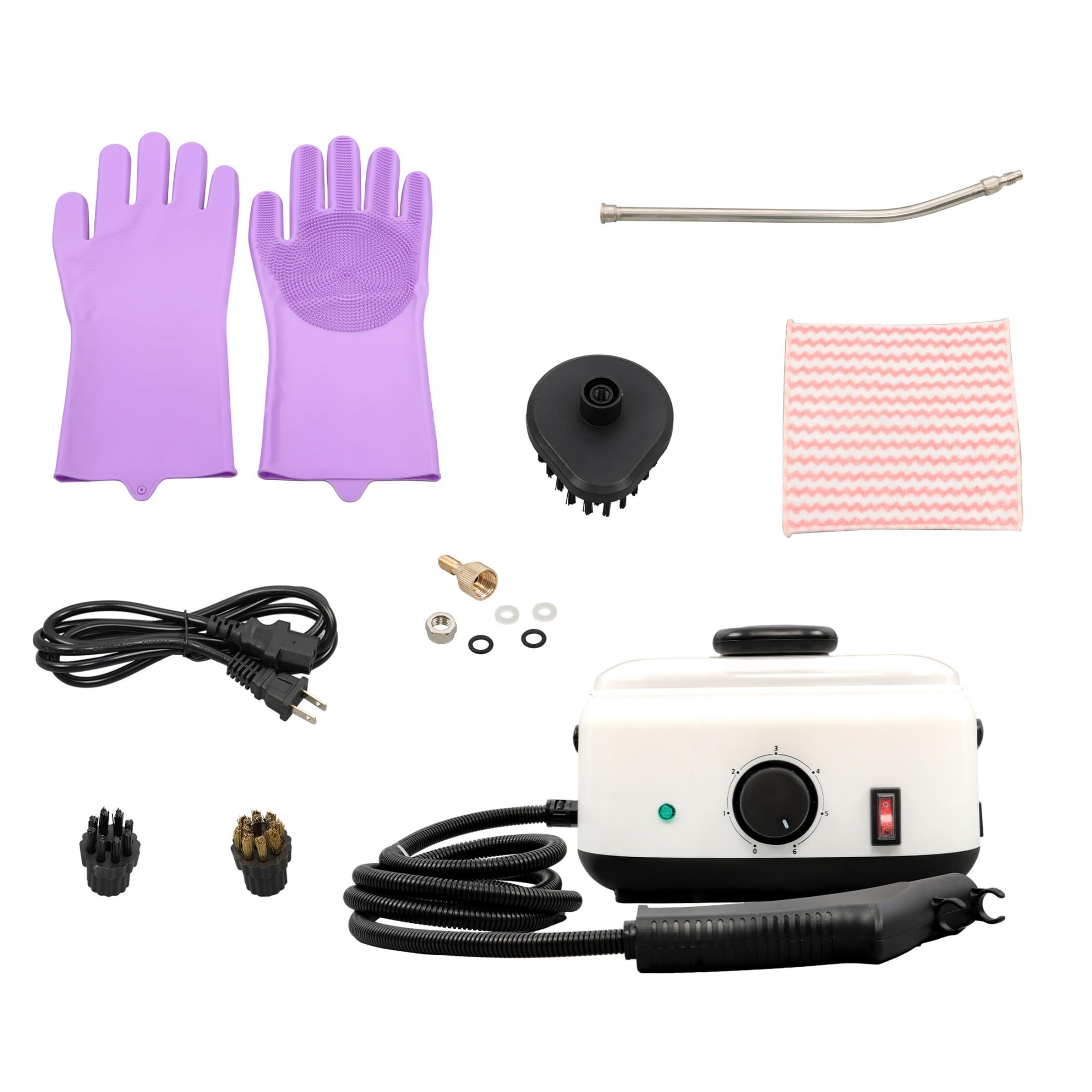 2500W Heavy-Duty Steam Cleaner 1500ml Tank High-Pressure Portable Steamer Cleans Stubborn Car Grease Shower and Window Streaks