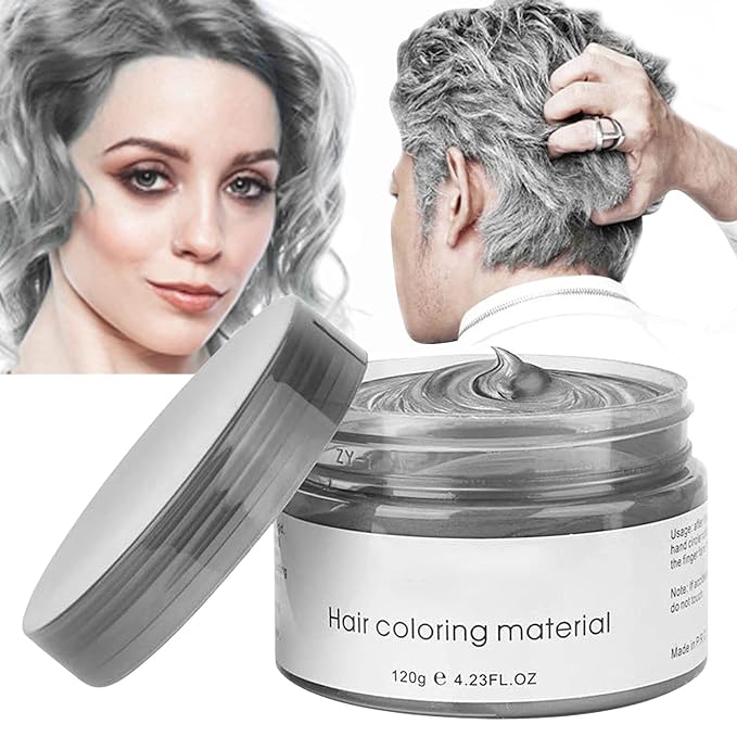 Silver Hair Dye,Acosexy Fashion Colorful Gray Temporary