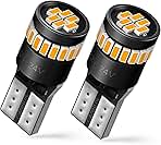AUXITO 194 LED Bulb Amber Yellow 168 2825 W5W T10 Wedge 24-SMD 3014 Chipsets Replacement Bulbs for Car Dome Map License Plate Courtesy Step Lights (Pack of 2)
