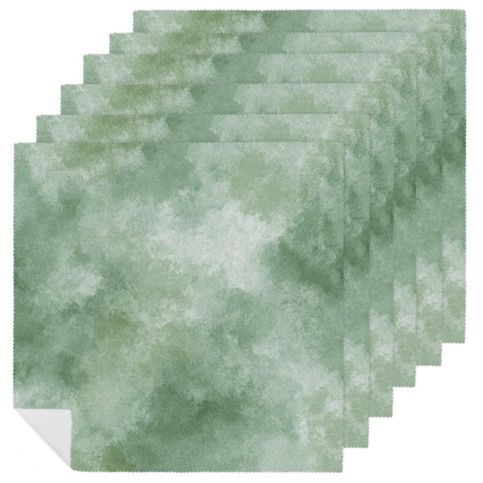 Watercolor Texture in A Muted Dusty Green Cloth Napkins Set of 6, Square Premium Reusable Washable Polyester Table Linen Napkin for Dinner Party