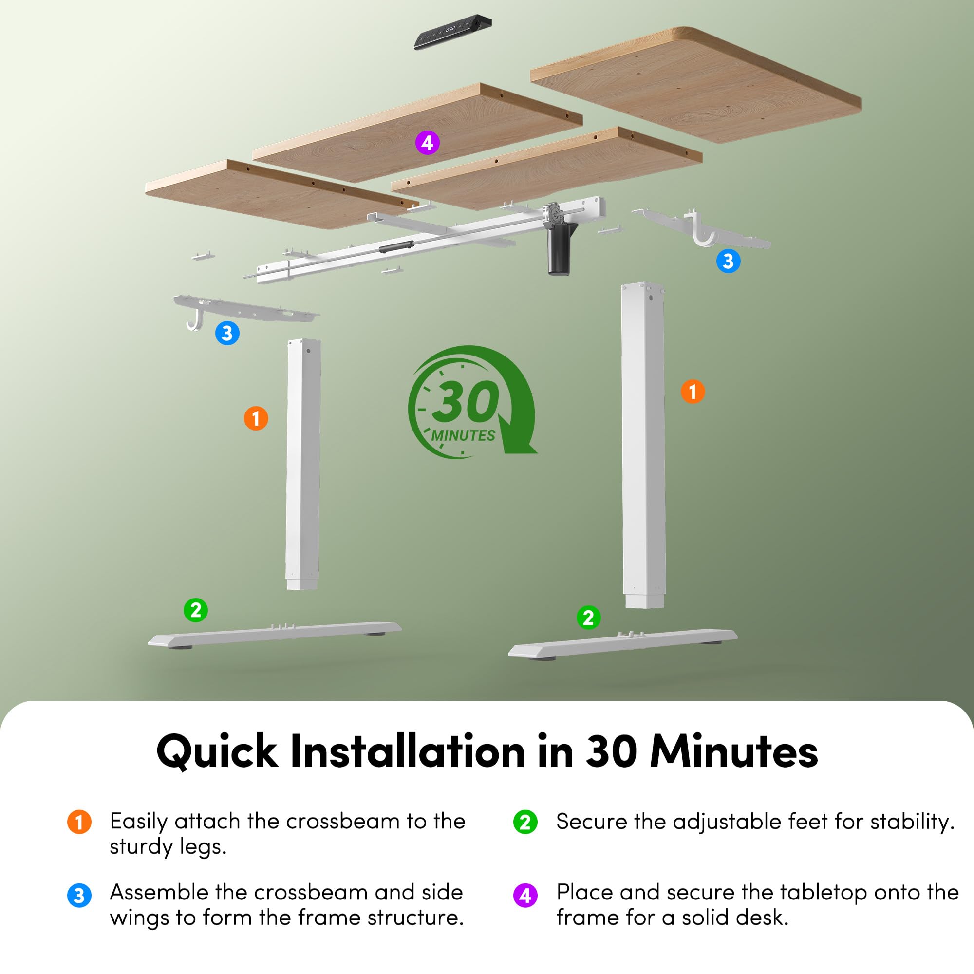 FEZIBO Höhenverstellbarer Schreibtisch mit USB-A und USB-C-Ladeanschlüssen, 160 x 80 cm Schreibtisch Höhenverstellbar Elektrisch, Ergonomischer Steh-Sitz Tisch für Heimbüro, Standing Desk, Eiche