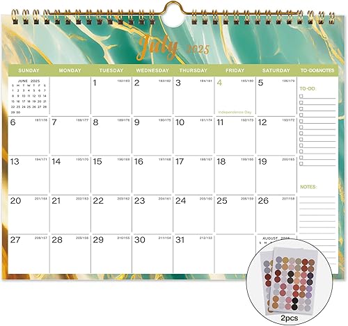 Miniatura 8 de Lbylyhxc Calendario 2025-2026  Incluye calendario mensual de pared 2025 a junio 2026-18, 14.7 x 11.5 pulgadas. Papel grueso con fechas julianas y
