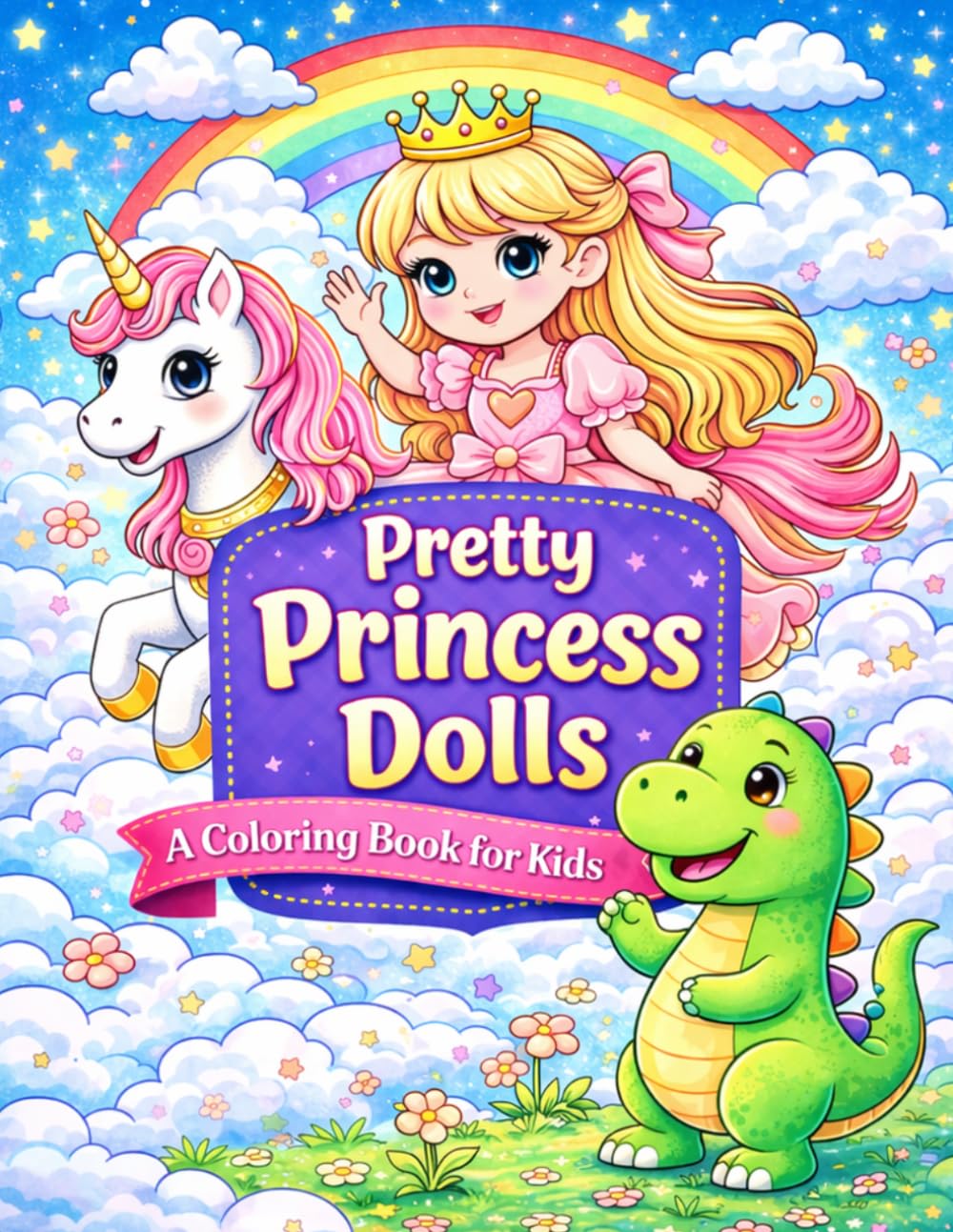 Pretty Princess Dolls Coloring Book for Kids Ages 3+: Cute & Easy Princess Coloring Pages for Girls, Toddlers & Preschoolers: Fun, Simple & Adorable ... for Little Hands | Perfect Gift for Girls