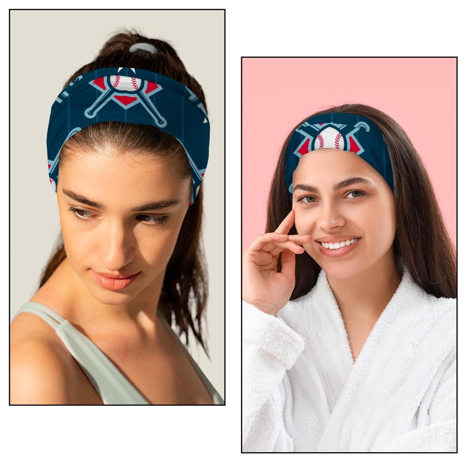 Lot de 6 bandeaux larges pour femme - Noir et doré - Feuilles tropicales - Turban antidérapant - Pour yoga, sueur, sport, entraînement