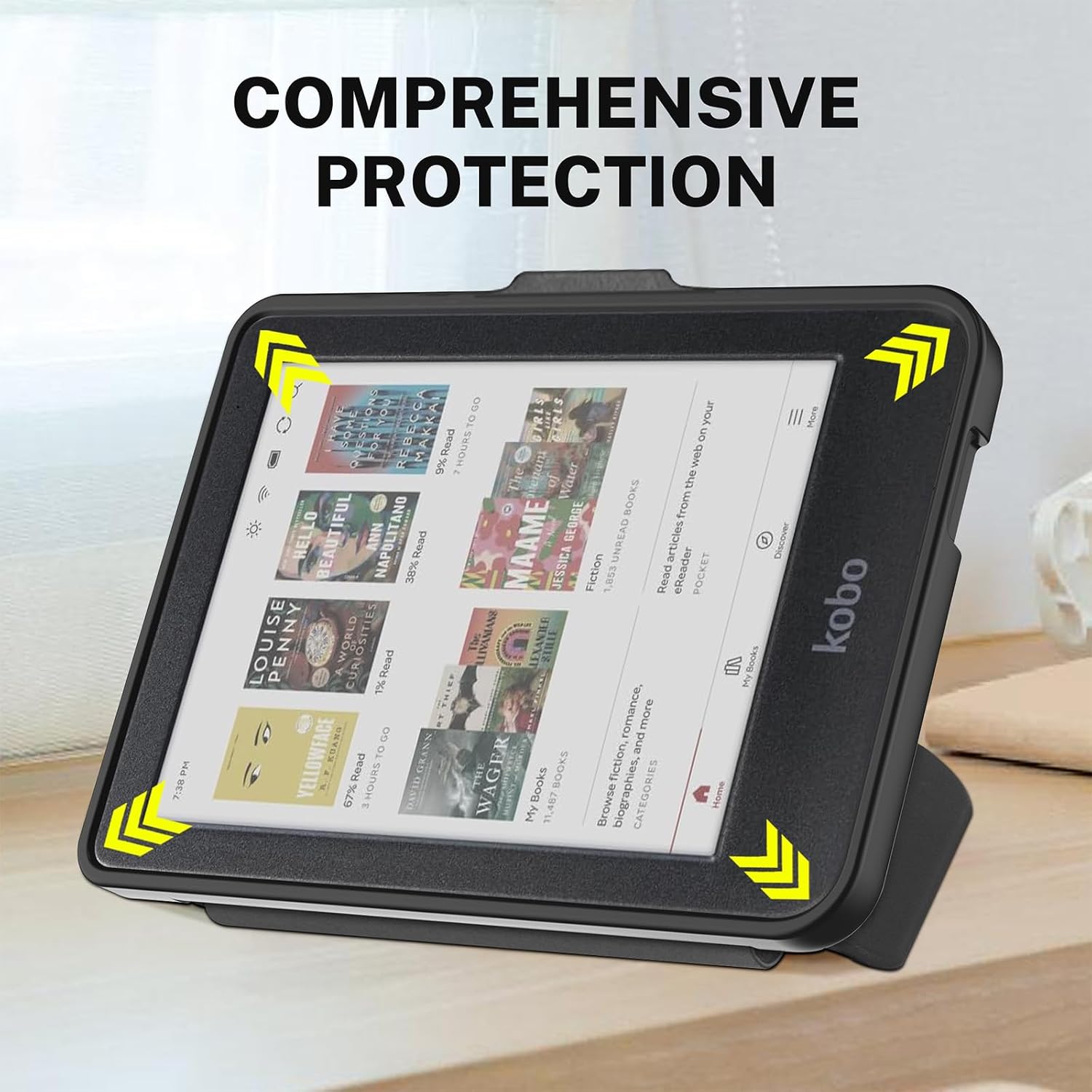 Case Compatible with 6" Kobo Clara Colour/BW (2024)/2E (2022)/Tolino Shine Color/Shine 5 (2024)/Shine 4 (2022), Includes a Screen Protector - Premium PU Leather Cover with Auto Sleep/Wake
