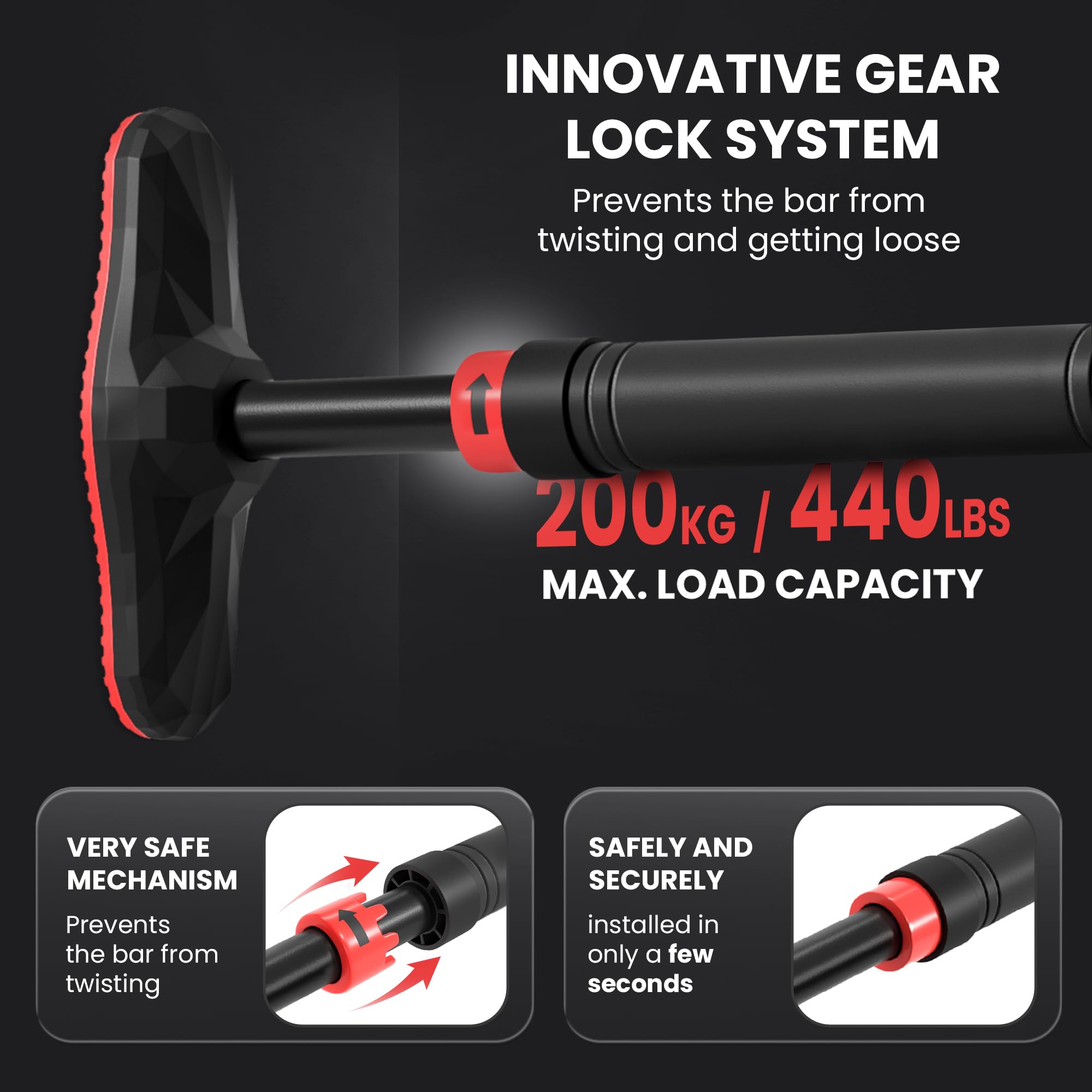 Barre De Traction Ajustable HMS DD401 Avec Niveau, 98-133 Cm, Haute