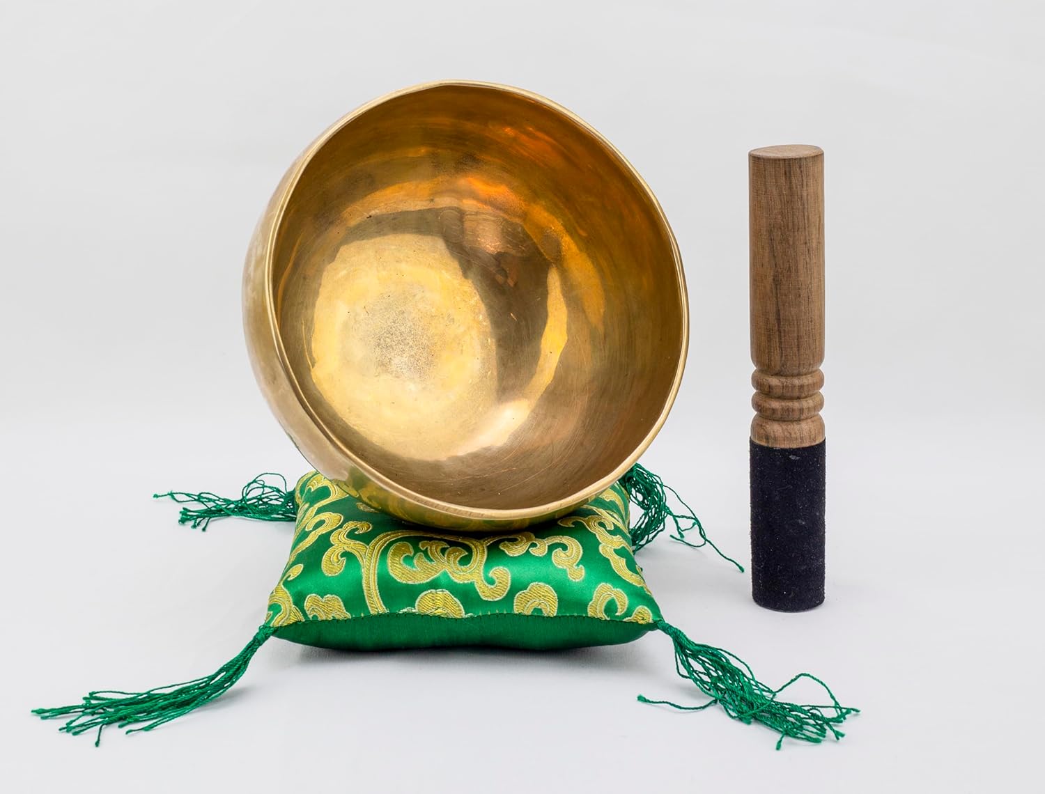 6-Inch Handmade Tibetan Singing Bowl ~ Superb B Crown Chakra Balancing ~ Best use for Meditation, Sound Healing, Cleansing, Mindfulness & Relaxation ~ Cushion & Sueded Leather wooden Mallet included
