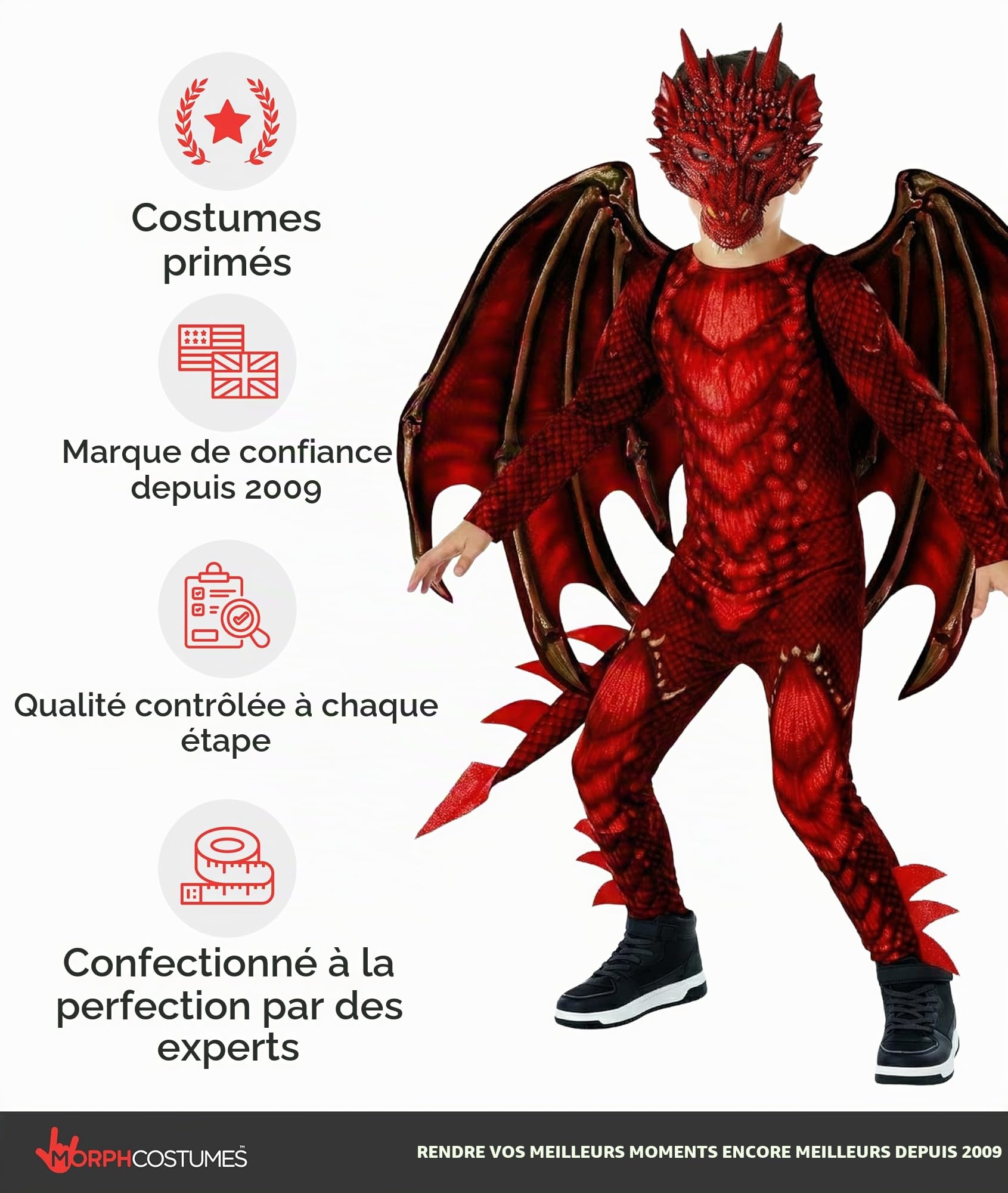 Morph Déguisement Dragon Enfant, Costume Dragon Enfant, Déguisement Animaux, Costume Carnaval Garcon, Deguisement Halloween Garcon