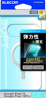 Elecom 宜丽客 Google Pixel 10/10 Pro 保护套 透明 薄型 TPU 耐冲击 减震 磁吸 支持无线充电 简单 透明 PM-P252UCTMGCR