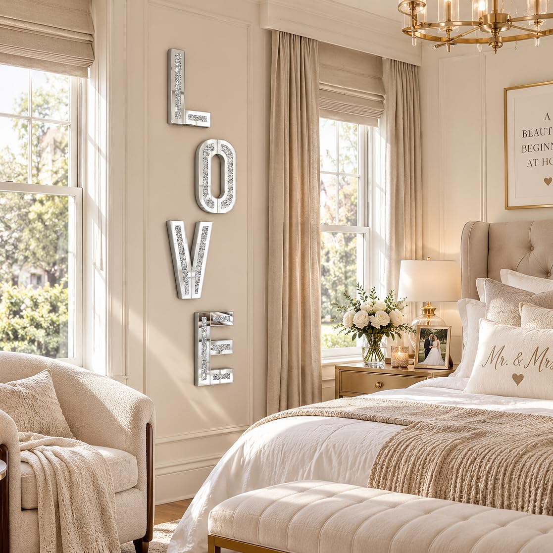 LOVE Mirror Wall Decor - Stunning 20" Letters -2 LOVE Mirror Wall Decor - Stunning 20" Letters -2