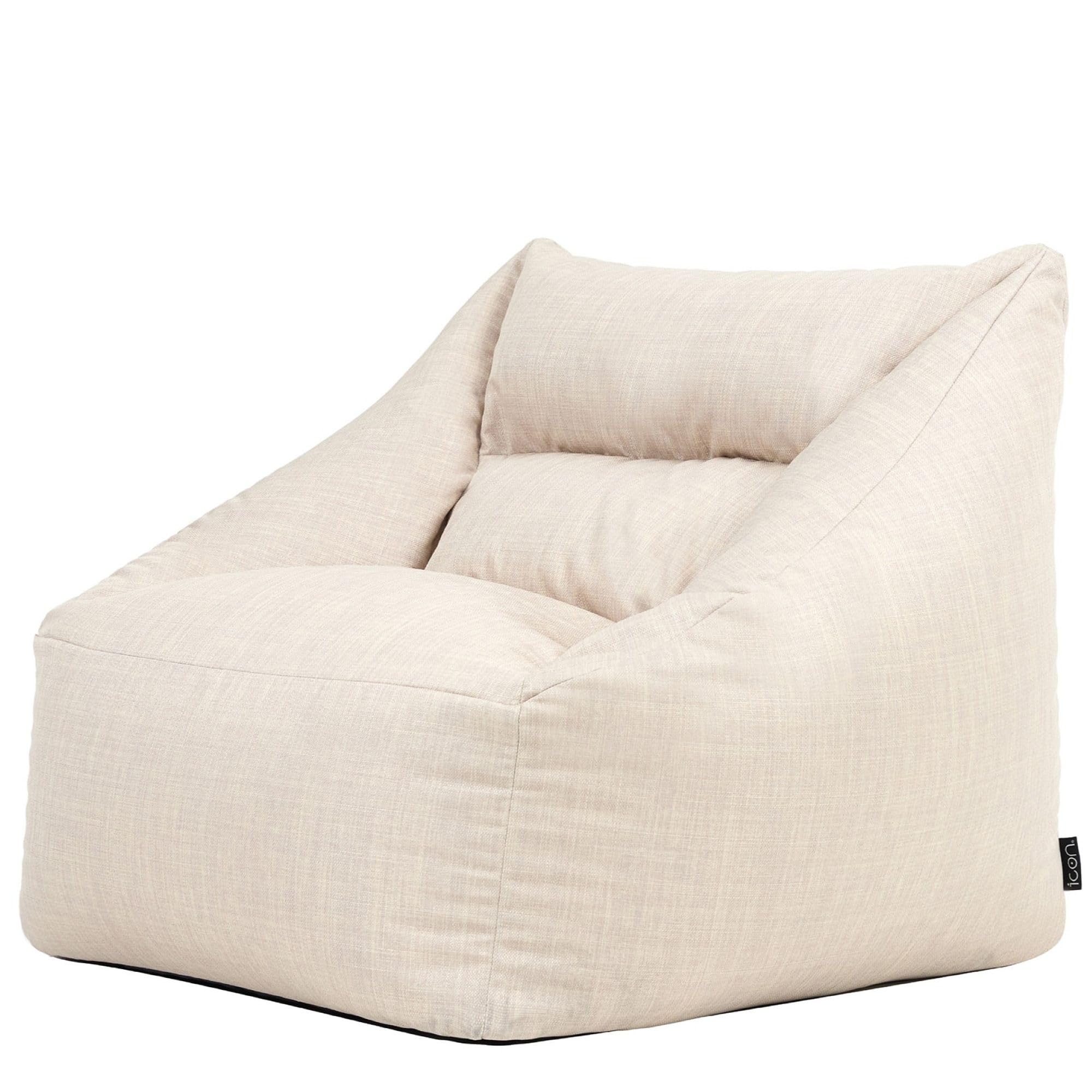 Natalia Outdoor Sitzsack Sessel für Erwachsene, Beige, Stoff, Riesen Sitzsack mit Füllung, Garten, Terrasse, Lounge