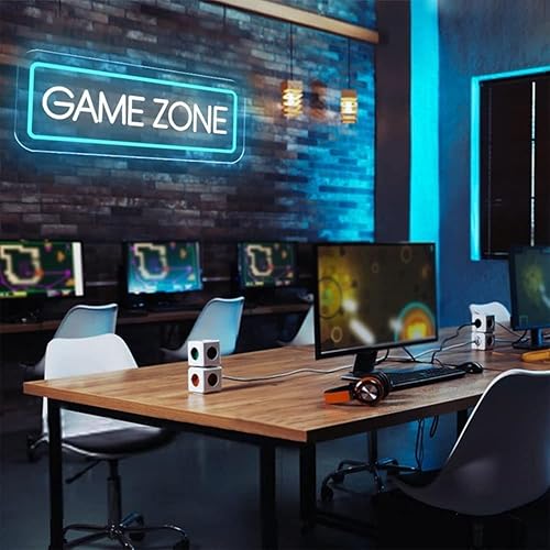 Miniatura 4 de GAME ZONE - Letrero de neón, luces de neón para jugadores, zona de juego, luces de neón LED para decoración de pared, decoración de sala de juegos,
