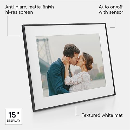 Miniatura 3 de Aura Walden - Marco de fotos digital WiFi de 15 pulgadas, el mejor marco digital para regalo, envía fotos desde tu teléfono, configuración rápida y