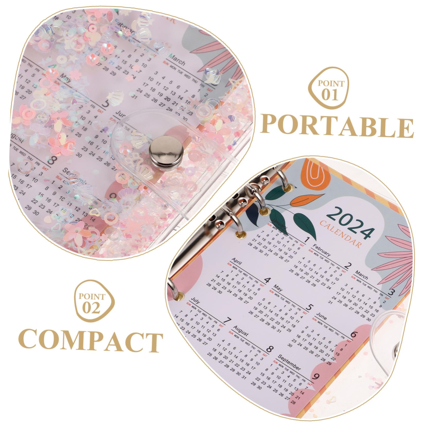 DOITOOL 5 Set Notebook con Glitter e Raccoglitore Sciolti per Pianificazione e Scrapbooking Copertura Rimovibile per e Progetti
