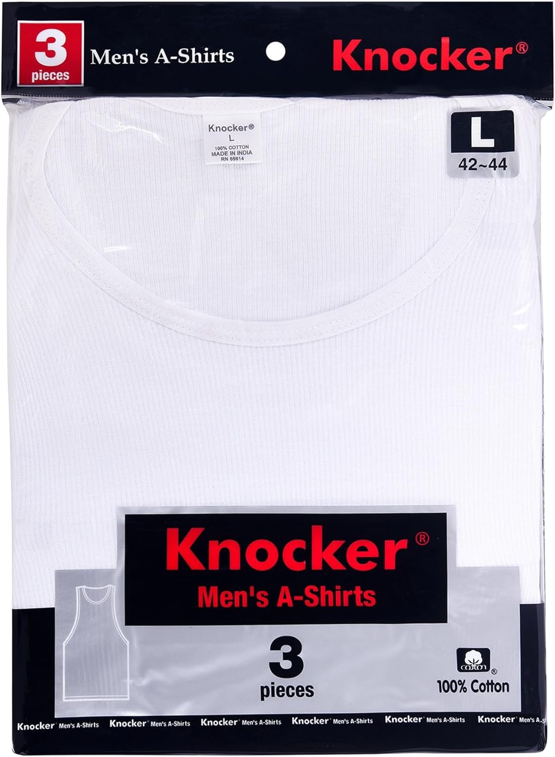 Knocker Men's 3 pc Tank Top Undershirts A-Shirt - Image 3