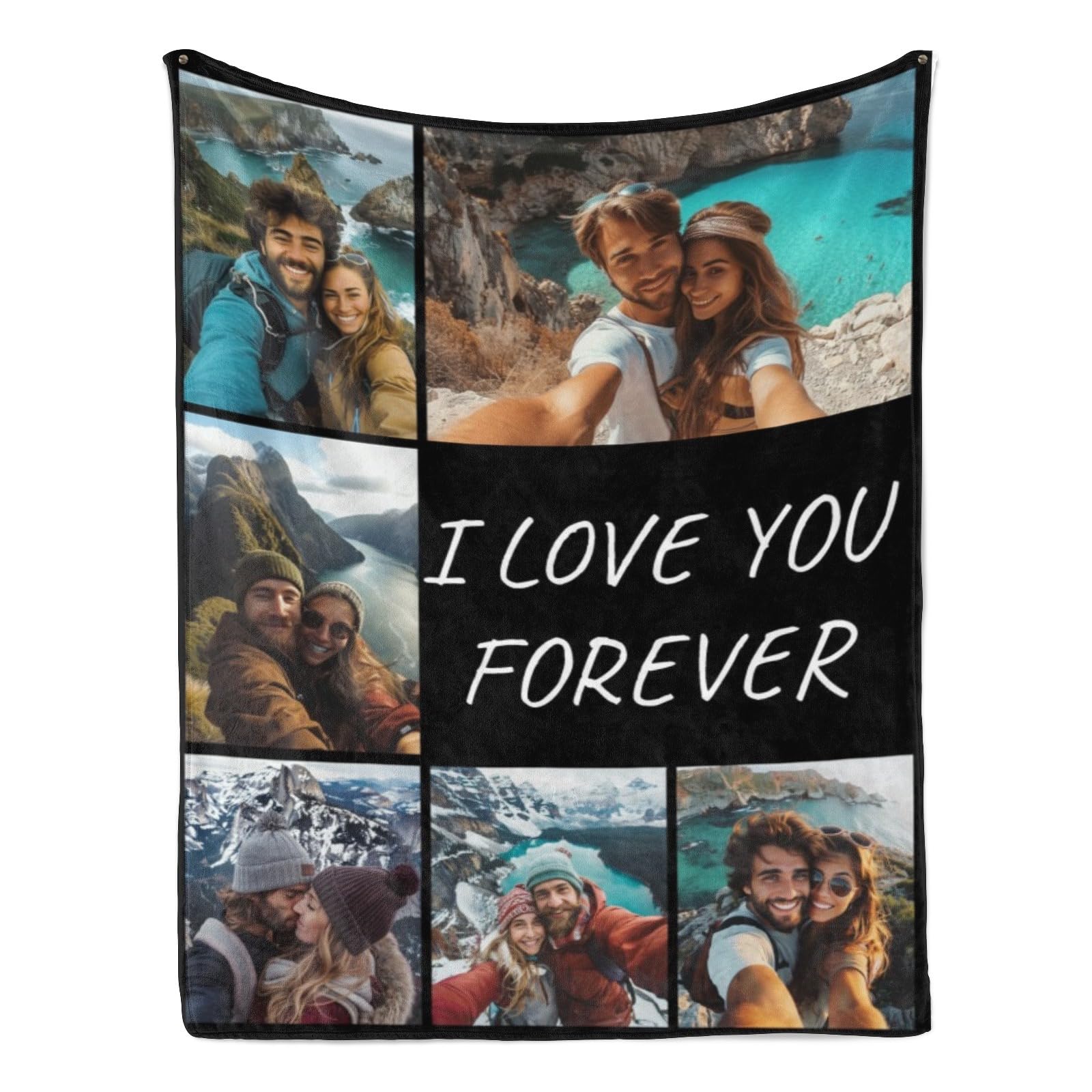 HHLongX Couples Gifts Custom Photo Blanket for Girlfriend Boyfriend Gifts, Personalized Picture Blankets for Couples Gifts Wife Husband