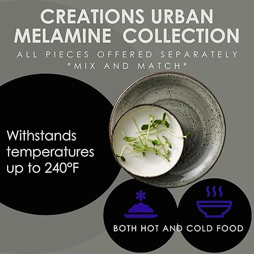 Miniatura 2 de Steelite International 7066MM301 Cuenco Raman para pasta de melamina, resistente a la rotura de uso pesado, Urban Snow Coupe de 10 pulgadas,