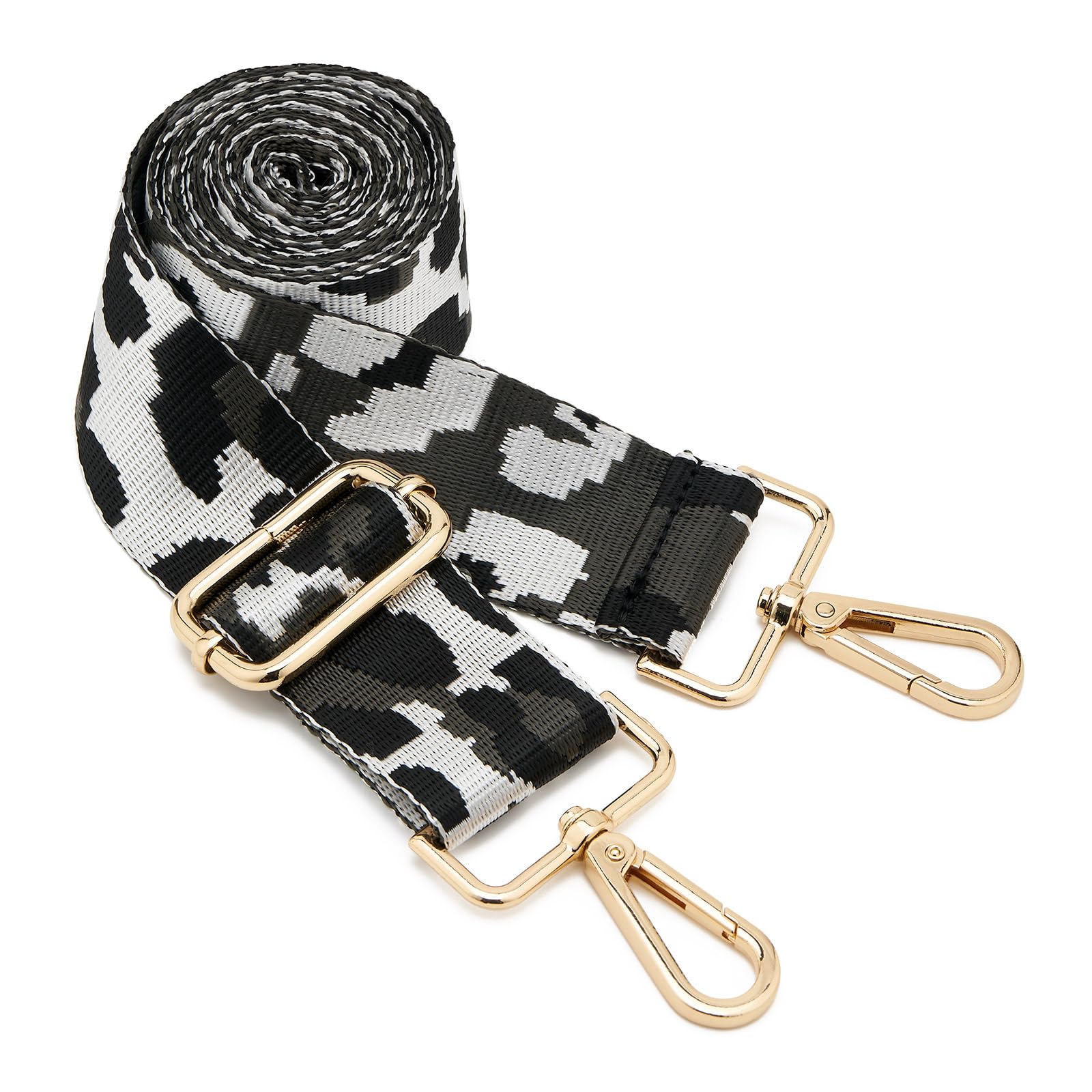 ZOOEASS Wide Shoulder Strap Adjustable Replacement Belt Guitar Style Crossbody Bag Handbag Strap Multicolor Canvas Straps(Wide:1.5in)(Color3)