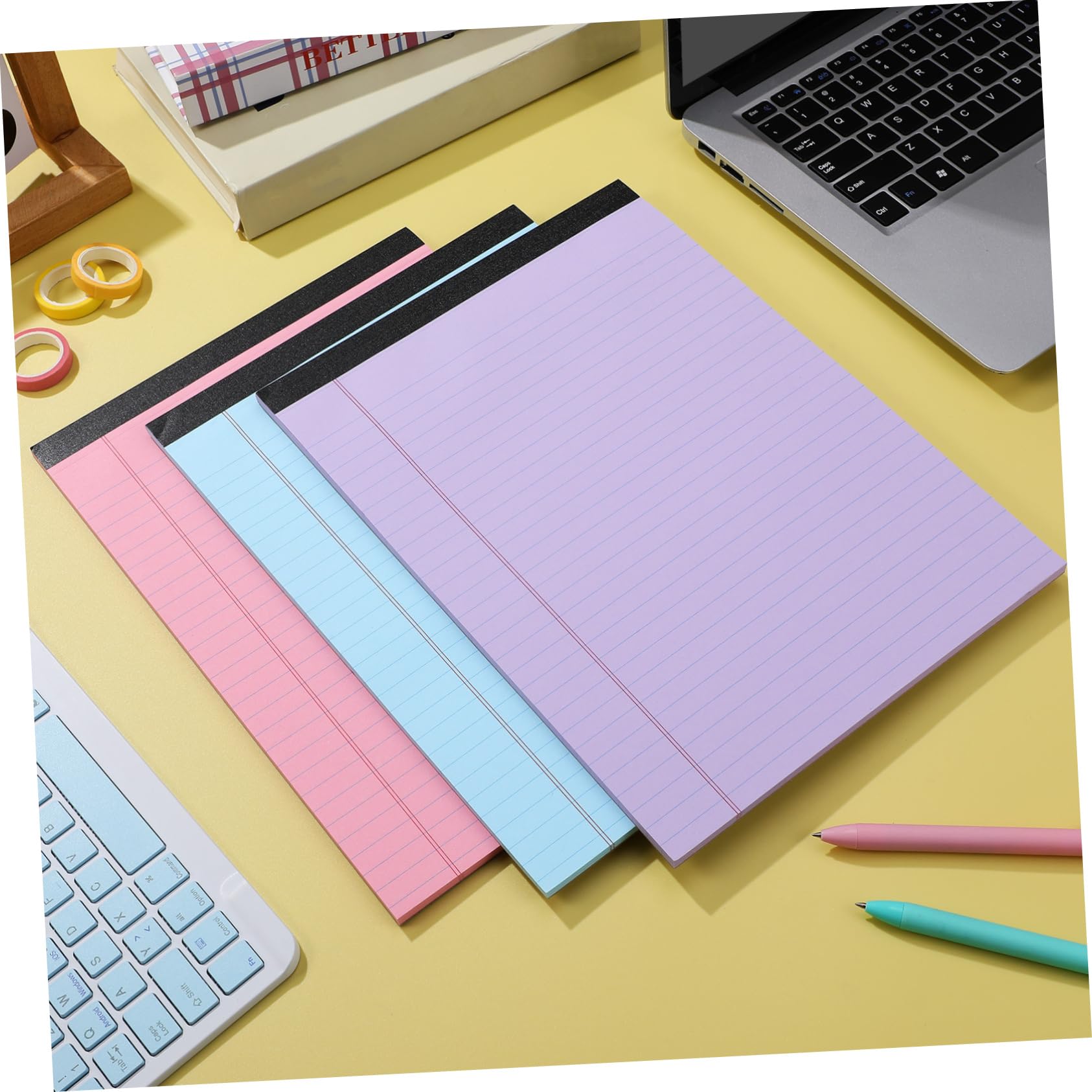 Veemoon Blocchi Note Colorati 6 Pezzi A4 214x295mm Carta a Righe Facile da Strappare per Scuola Ufficio e Studio Quotidiano
