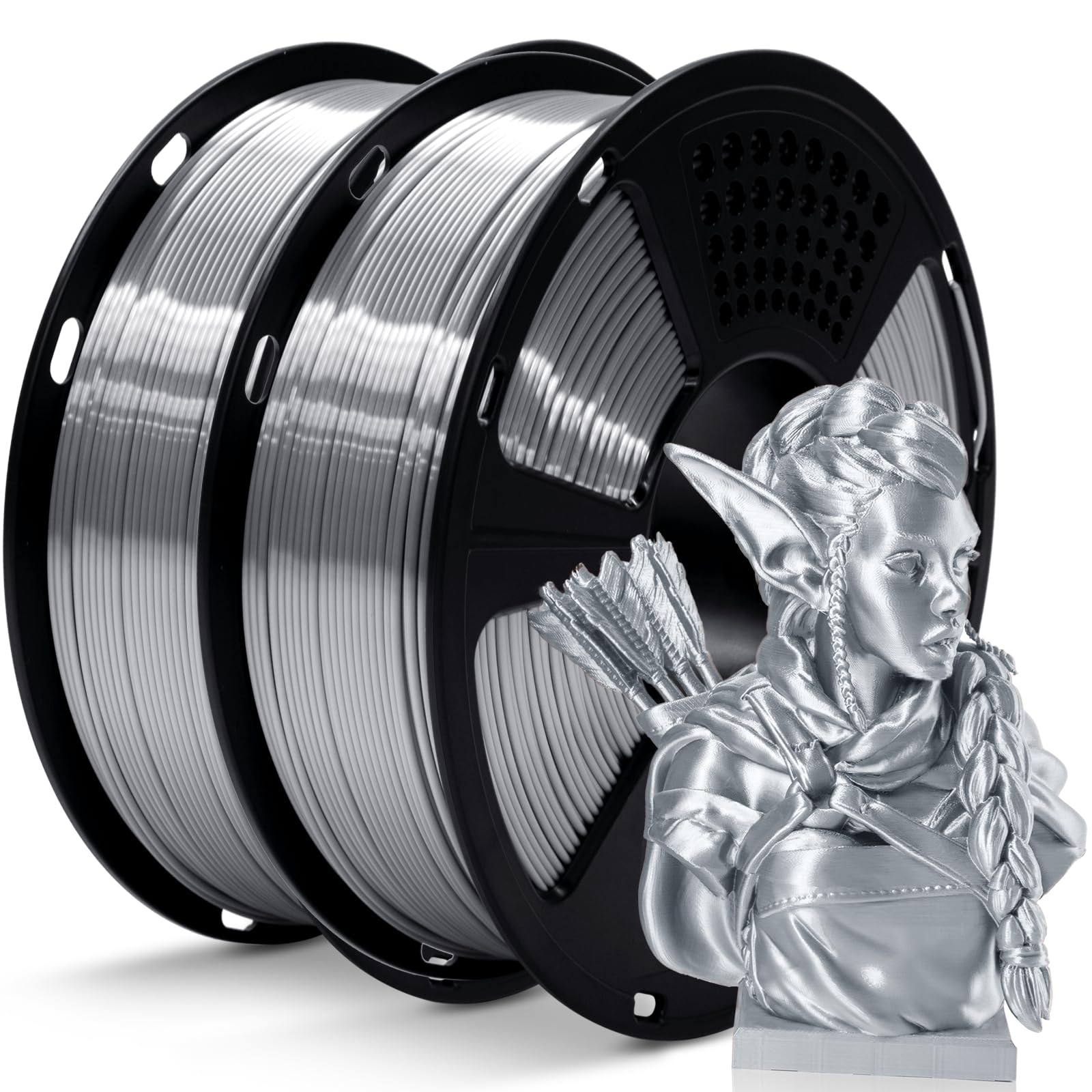 GIANTARM Silk Metallic Silver PLA Filament - Premium 3D Printing -11