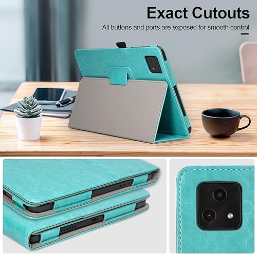 Miniatura 4 de RSAquar Funda para T-Mobile Revvl Tab 5G 2023 lanzada, funda de poliuretano premium con encendido automático, correa de mano y soporte plegable,