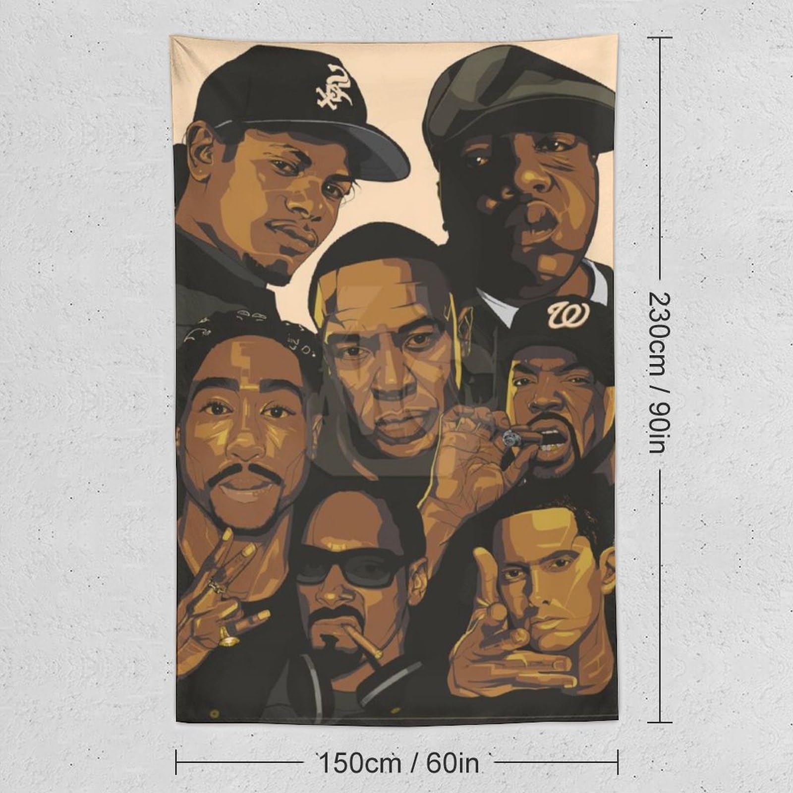 Poster con stampa artistica da parete, motivo: cantante rap, hip hop, tutte le stelle, 152,4 x 228,6 cm