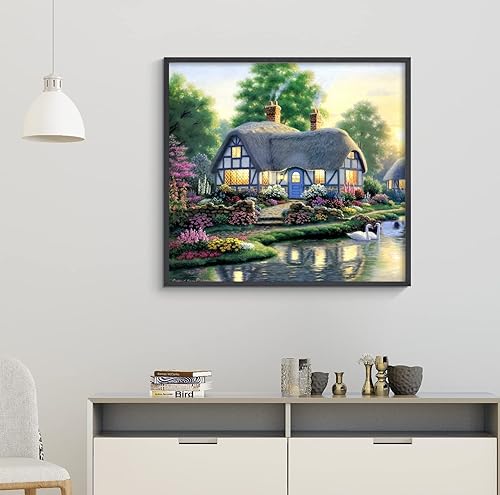 Miniatura 7 de Kits de arte de diamantes de paisaje para adultos pintura de diamante campestre casa de campo DIY 5d Kit de pintura de diamante de taladro completo