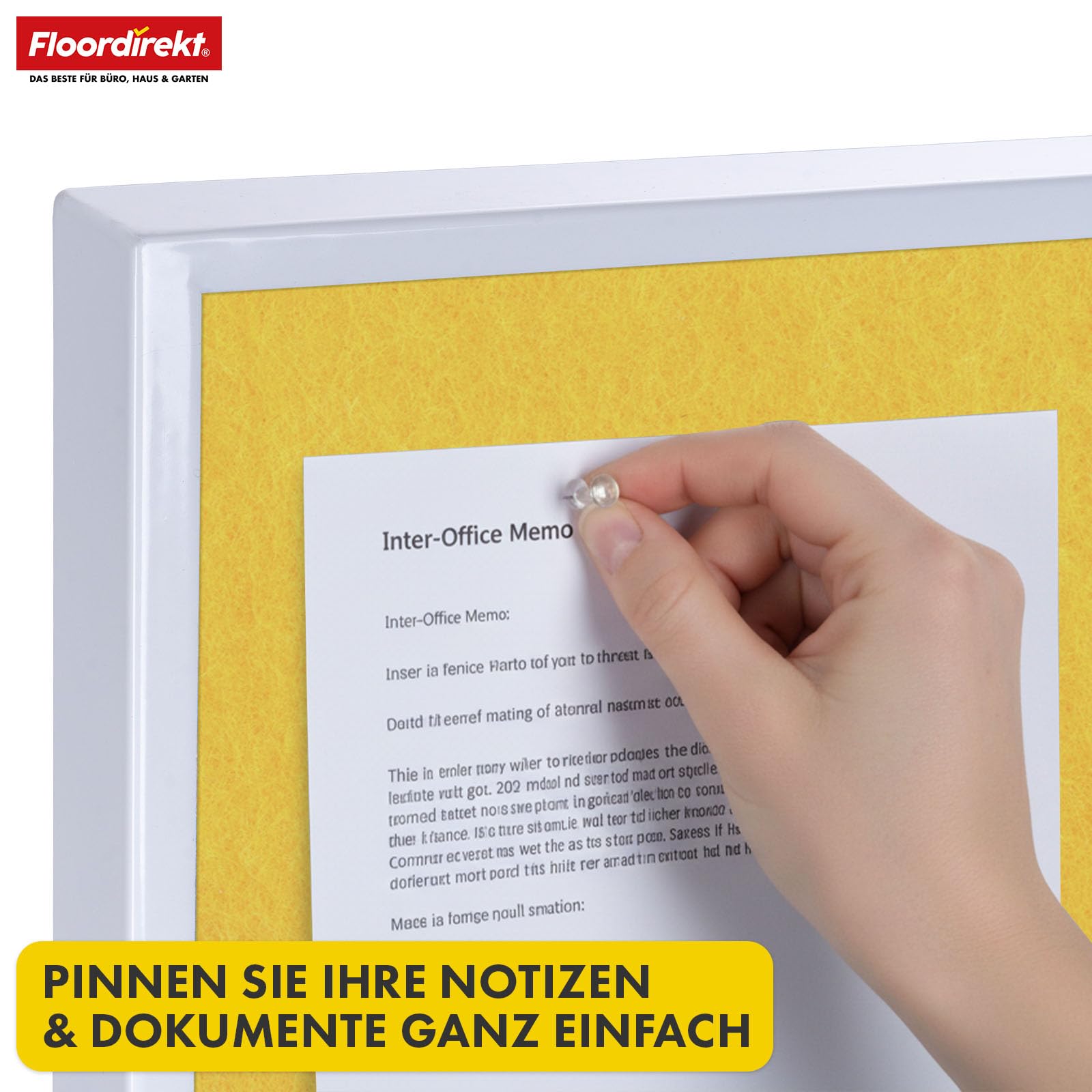 Floordirekt Moderationwand Doppelseitig 80 x 120 cm Präsentationstafel mit feststellbaren Rollen - Filztafel Pinnwand - Stabiler Metallrahmen - Giant (Gelb)