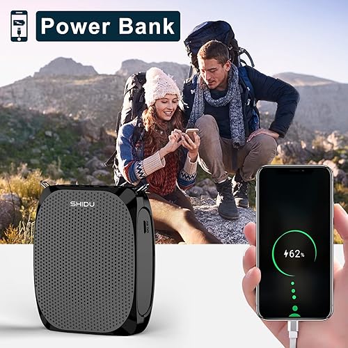 Miniatura 9 de SHIDU Amplificador de voz portátil Micrófono personal Auriculares para hablar Mini Pa recargable Sistema para profesores Guías turísticos