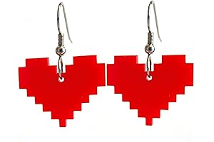 Pixel Heart Gamer Dangle Earrings: Perfect 8-Bit Nostalgia