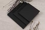 M-Aimee 12 x 12 1 cm DIY Album de photos de scrapbook Couverture rigide Kraft Blank noir Page Mariage et anniversaire famille Album de photo (Noir, 12Inch)