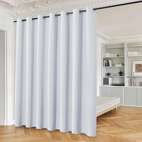 Miniatura 26 de Beauoop - Cortinas blancas 100% opacas de 84 pulgadas de largo, 2 paneles para dormitorio y sala de estar, oscurecimiento sólido de la habitación,