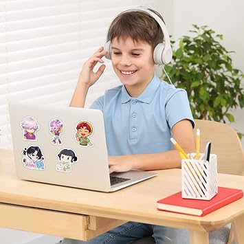 50 PCS Kpop Stickers Pack, Graffit Waterproof Vinyl Stickers for Teens and Adults, Cute Anime Stickers for Skateboard, Laptop, Phone Case Decoration (1.2-2.4 Inch)