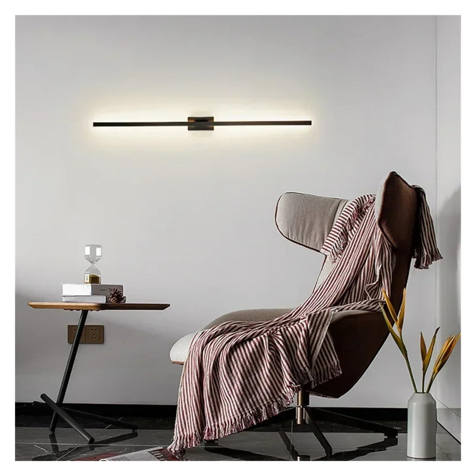 MESOVFCA Modern Luxury Linear Gold Iron LED Wall Lamp Corridor Bedroom Bedside Living Room Bathroom Mirror Interior Decor Light Fixtures,Suitable for Restaurants