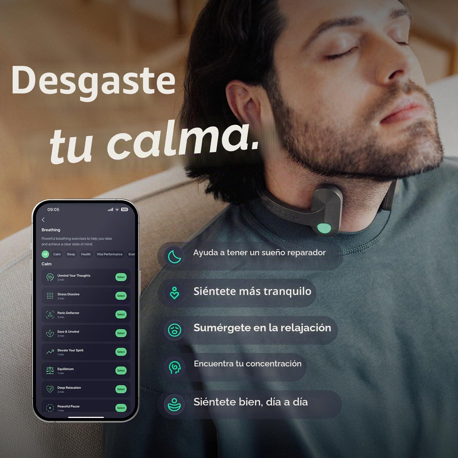 Pulsetto Lite (V1) Dispositivo Portátil de Bienestar - Apoyo para La Relajación y El Bienestar Diario
