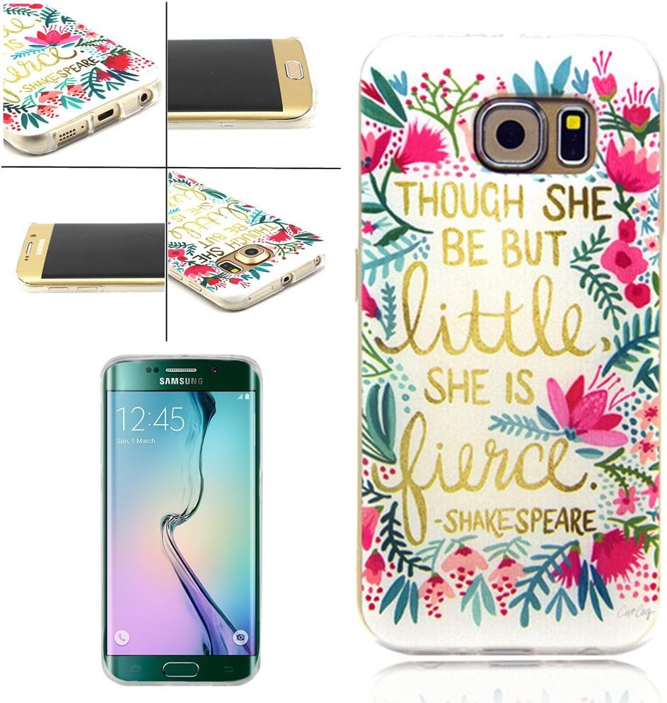 Galaxy S6 Edge Case，WenBelle BumperNEW [Ultra Hybrid] [Crystal Clear] A Style Hybrid Fancy Colorful Pattern Hard Soft Silicone Back Case Cover Fit for Samsung Galaxy S6 Edge (flowers poetry)