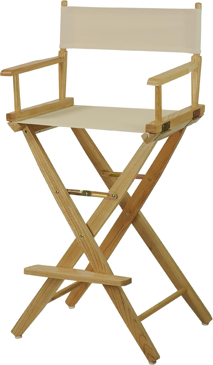 American Trails Extra-Wide Premium Directors Chair 30" H Bar Height Natural Frame Natural Canvas
