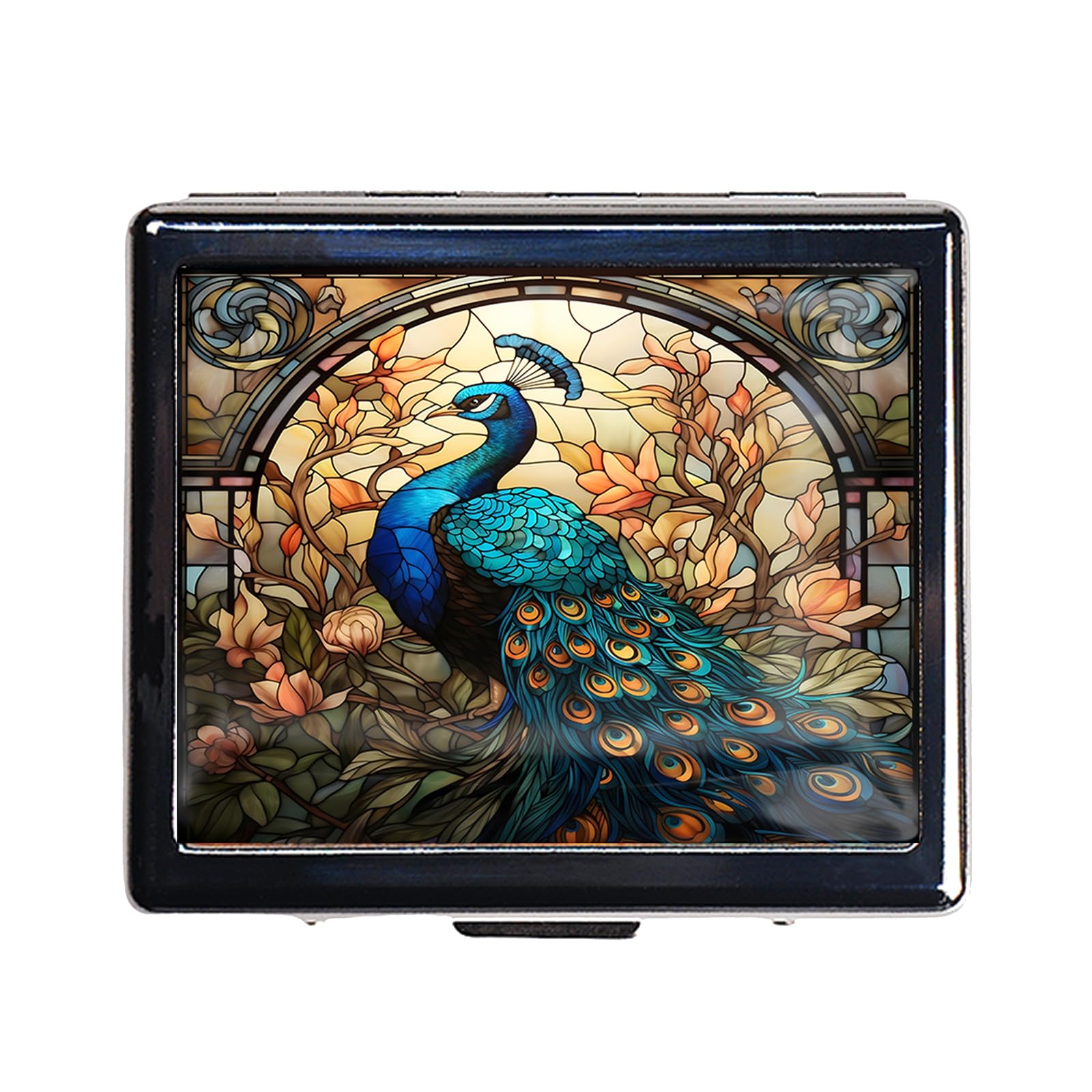 HowGuu 7 Days Chromed Shiny Silver Pill Organizer with Mirror Inside Has 8 Separate Compartments Rectangle 7 Days Pill Box Pill Case (Beautiful